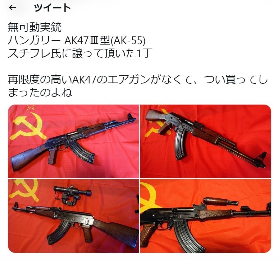 無可動実銃】 ハンガリー AK47Ⅲ型(AK-55): エミュなクラちゃん